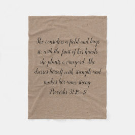 Proverbs 31 Woman Fleece Blanket Brown Deken