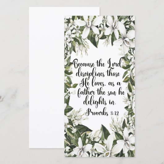 Proverbs 3:12, Waterverf Bijbel bladwijzer (Voorkant / Achterkant)