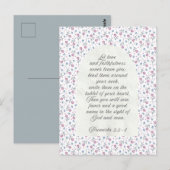 Proverbs 3:3–4 Floral Scripture  Briefkaart (Voorkant / Achterkant)