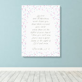 Proverbs 3:3–4 Floral Scripture  Canvas Afdruk (Insitu (Houten vloer))