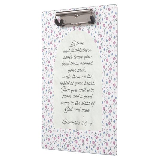 Proverbs 3:3–4 Floral Scripture Klembord (Links)