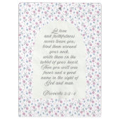Proverbs 3:3–4 Floral Scripture  Klembord (Achterkant)
