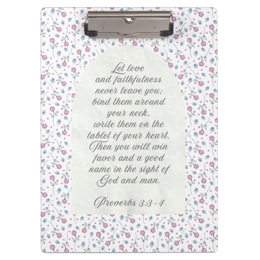 Proverbs 3:3–4 Floral Scripture  Klembord (Voorkant)