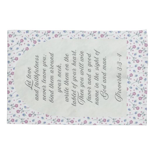 Proverbs 3:3–4 Floral Scripture Kussensloop (Achterkant)
