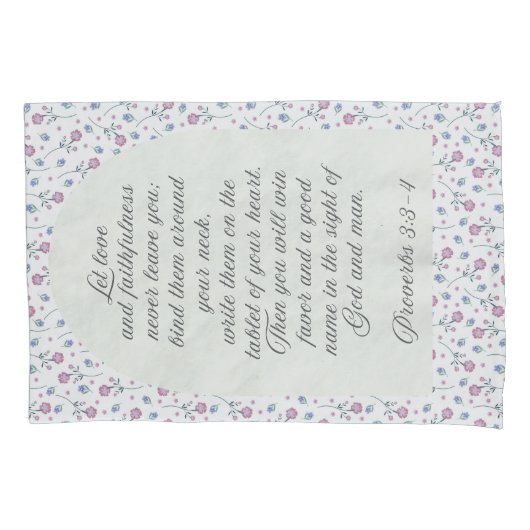 Proverbs 3:3–4 Floral Scripture  Kussensloop (Voorkant)