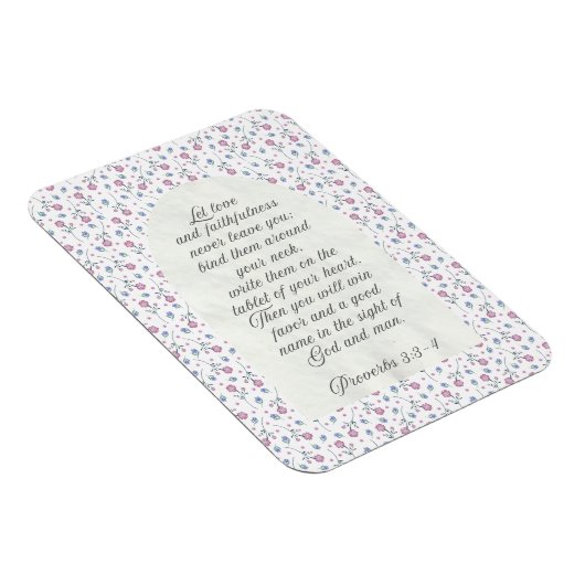 Proverbs 3:3–4 Floral Scripture Magneet (Rechterzijde)