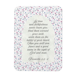 Proverbs 3:3–4 Floral Scripture  Magneet