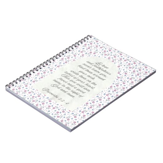 Proverbs 3:3–4 Floral Scripture Notitieboek (Linkerzijde)