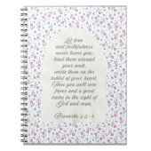 Proverbs 3:3–4 Floral Scripture  Notitieboek (Voorkant)