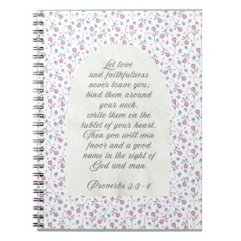 Proverbs 3:3–4 Floral Scripture  Notitieboek