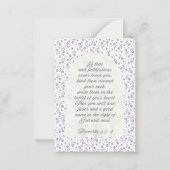 Proverbs 3:3–4 Floral Scripture  Notitiekaartje (Voorkant)