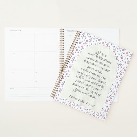 Proverbs 3:3–4 Floral Scripture Planner (Display)