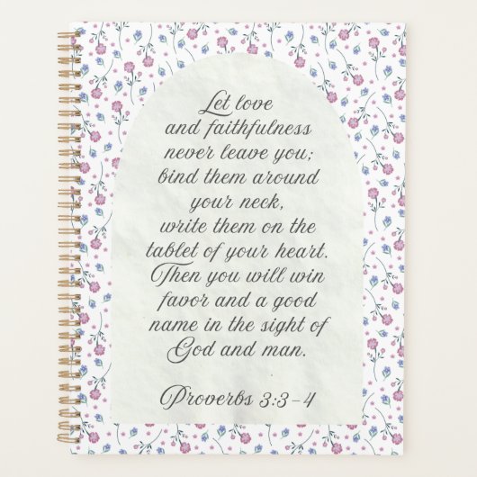 Proverbs 3:3–4 Floral Scripture  Planner (Voorkant)