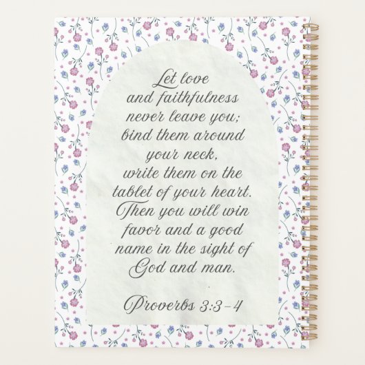 Proverbs 3:3–4 Floral Scripture Planner (Achterkant)