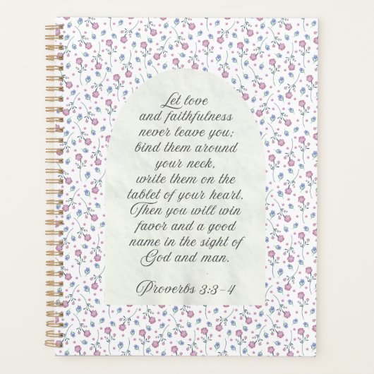 Proverbs 3:3–4 Floral Scripture Planner (Voorkant)