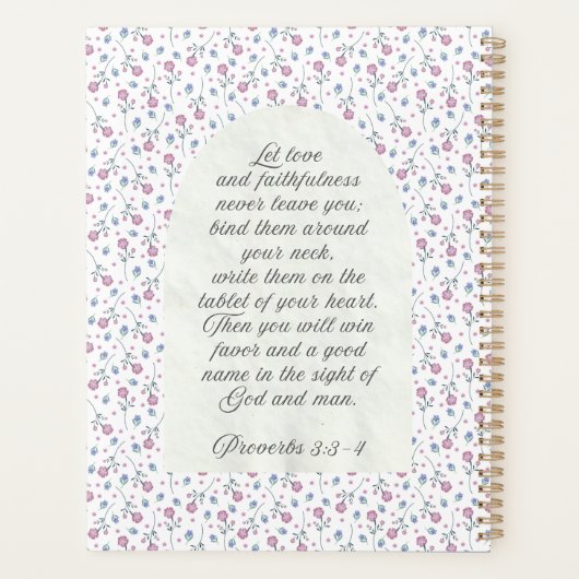 Proverbs 3:3–4 Floral Scripture Planner (Achterkant)