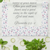 Proverbs 3:3–4 Floral Scripture  Theedoek (Gevouwen)