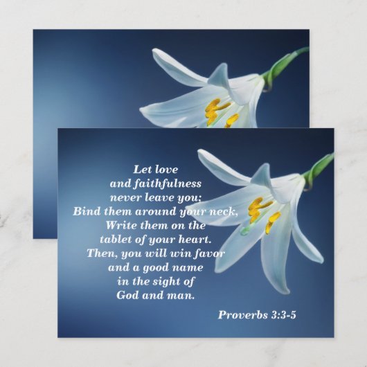 Proverbs 3: 3-4 Liefde en trouw moedig aan Briefkaart (Voorkant / Achterkant)