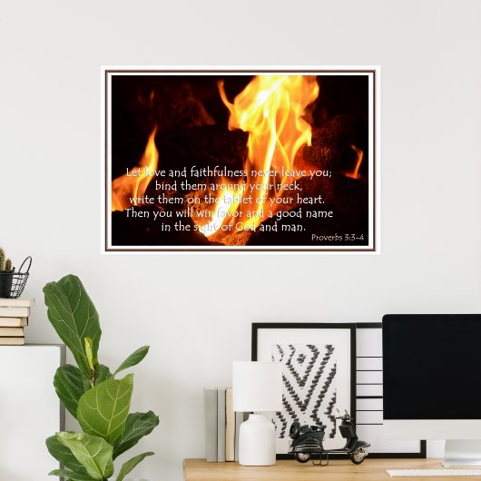 Proverbs 3:3-4 Poster van liefde en trouw (Thuiskantoor)