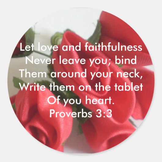 Proverbs 3:3 ronde sticker (Voorkant)