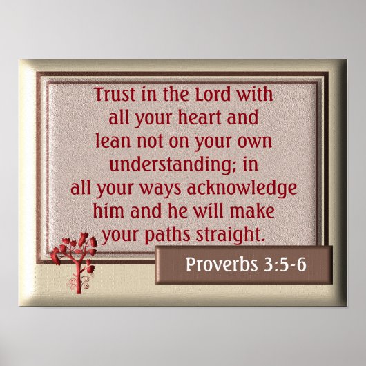 Proverbs 3:5-6 ~~art afdrukken poster (Voorkant)