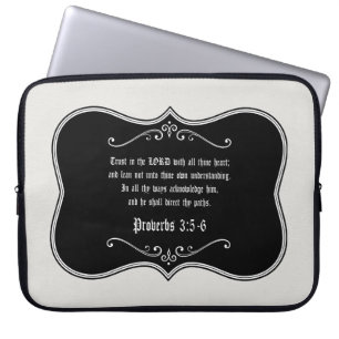 Proverbs 3:5-6 Bijbel Verse Aangepaste Christelijk Laptop Sleeve