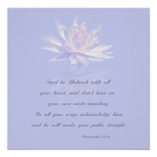 Proverbs 3:5-6 Bijbelprijsopgave Lavender Flor Poster