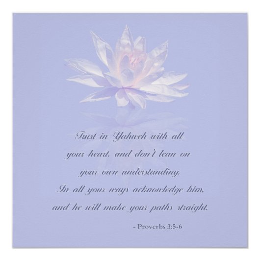 Proverbs 3:5-6 | Bijbelprijsopgave | Lavender Flor Poster (Voorkant)