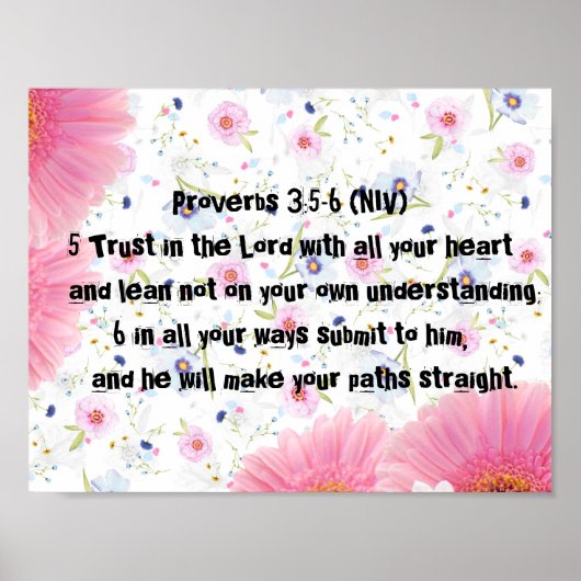 Proverbs 3:5-6 Bijbelse bloesems Destiny's Destiny Poster (Voorkant)