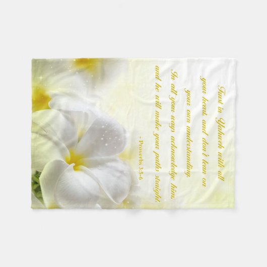 Proverbs 3:5-6 Bijbelversie | Floral Fleece Deken (Voorkant (Horizontaal))
