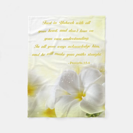 Proverbs 3:5-6 Bijbelversie | Floral Fleece Deken (Voorkant)