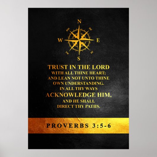 Proverbs 3:5-6 Bijbelversie Poster (Voorkant)