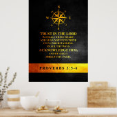 Proverbs 3:5-6 Bijbelversie Poster (Keuken)
