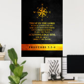 Proverbs 3:5-6 Bijbelversie Poster (Thuiskantoor)