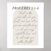 Proverbs 3:5-6 Boho Beige Arch Poster (Voorkant)