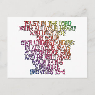 Proverbs 3:5-6 briefkaart