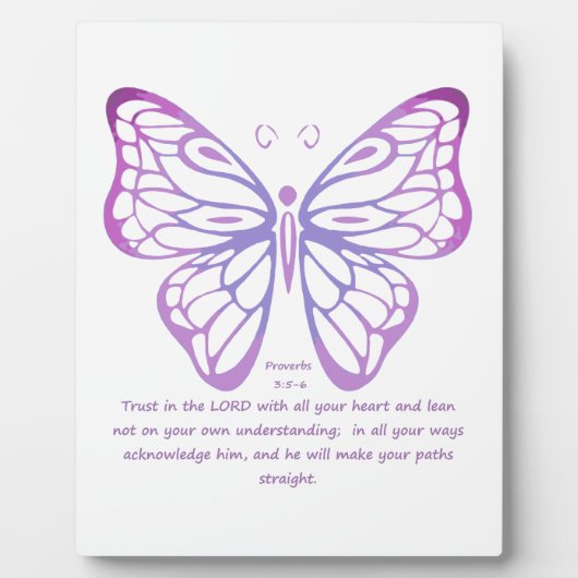 Proverbs 3:5,6 Butterfly van de Inspiratie van de Fotoplaat (Voorkant)
