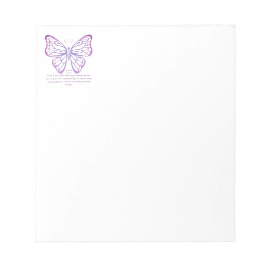 Proverbs 3:5,6 Butterfly van de Inspiratie van de  Notitieblok (Voorkant)