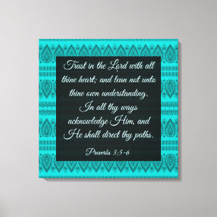 Proverbs 3:5-6 canvas afdruk