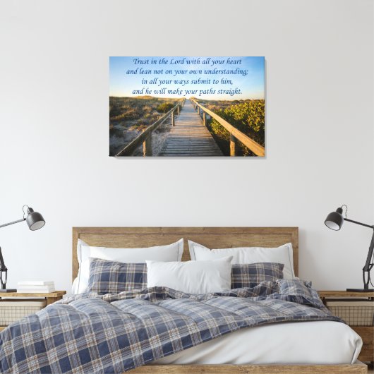 Proverbs 3:5-6 canvas afdruk (Insitu (Slaapkamer))