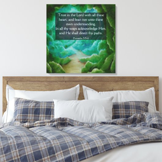 Proverbs 3:5-6 canvas afdruk (Insitu (Slaapkamer))