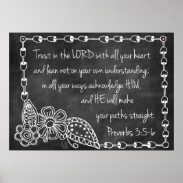 Proverbs 3:5-6 Chalkboardstijl Poster