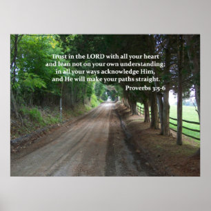 Proverbs 3:5-6 Christelijk Bijbelverse Poster