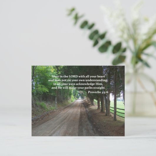 Proverbs 3:5-6 Christelijk Bijbelverse Poster Briefkaart (Staand voorkant)