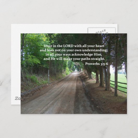 Proverbs 3:5-6 Christelijk Bijbelverse Poster Briefkaart (Voorkant / Achterkant)