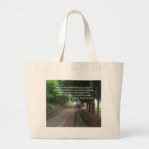Proverbs 3:5-6 Christelijk Bijbelverse Poster Grote Tote Bag