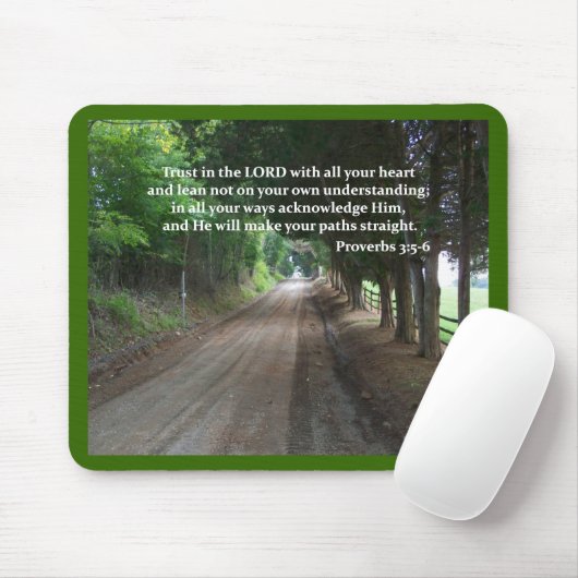 Proverbs 3:5-6 Christelijk Bijbelverse Poster Muismat (Met muis)