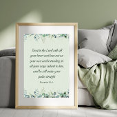 Proverbs 3:5-6 Floral Bible Verse Christian  Poster
