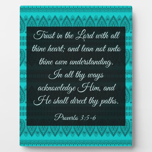 Proverbs 3:5-6 fotoplaat (Voorkant)