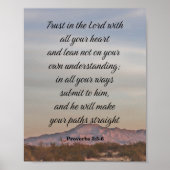 Proverbs 3:5-6, Inspirerend Bijbelversie Poster (Voorkant)